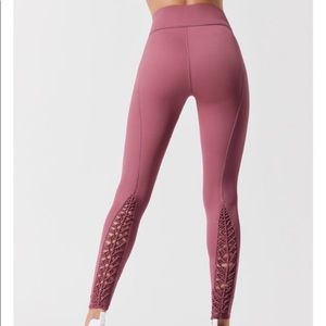 Carbon38 Mauve crochet leggings